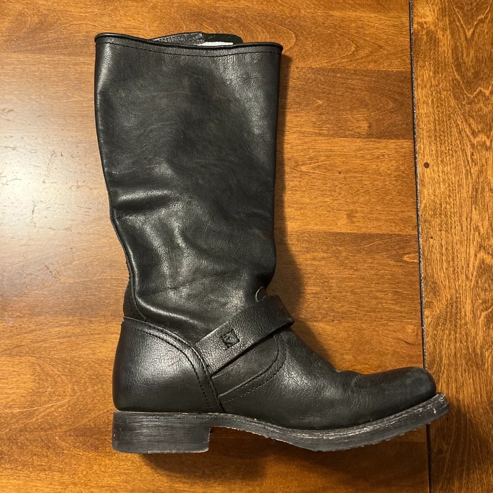 Frye biker rockabilly tall boots black 8.5M - Picture 7 of 11